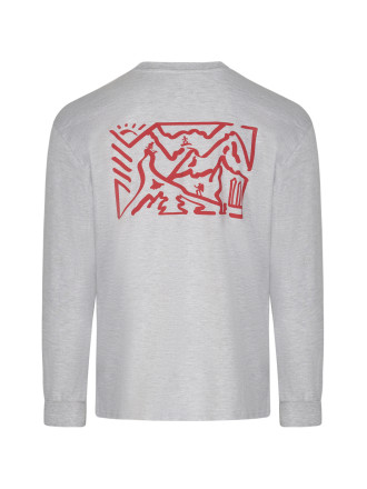 Longsleeve oversize szary z nadrukiem ZIMA UNISEX
