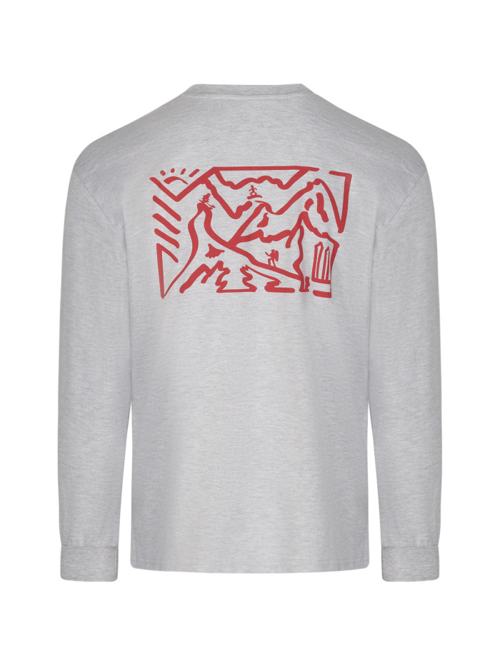 Longsleeve oversize szary z nadrukiem ZIMA UNISEX