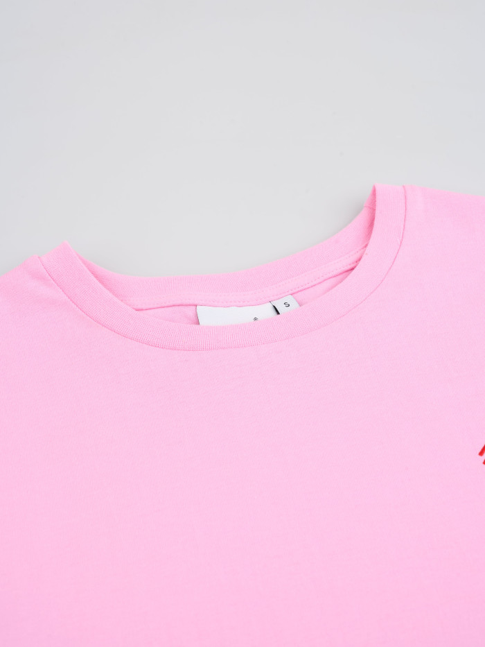 T-Shirt Unisex Pudełkowy Zima Różowy