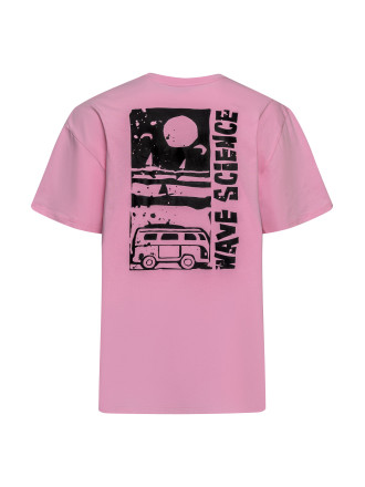 T-Shirt Unisex Pudełkowy Wave Science Różowy