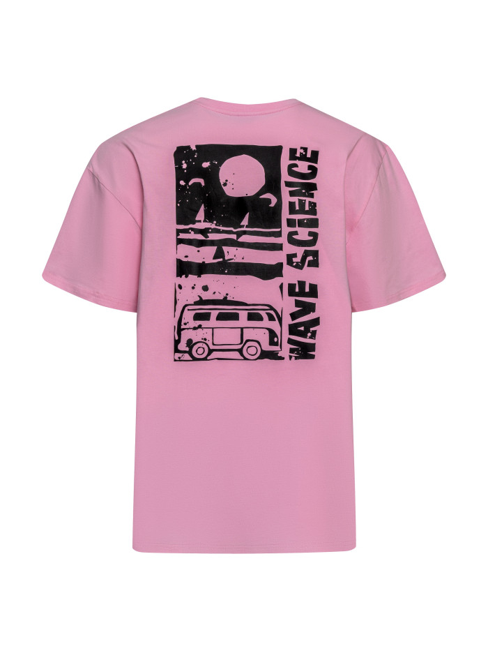 T-Shirt Unisex Pudełkowy Wave Science Różowy T-Shirt Unisex Pudełkowy Wave Science Różowy