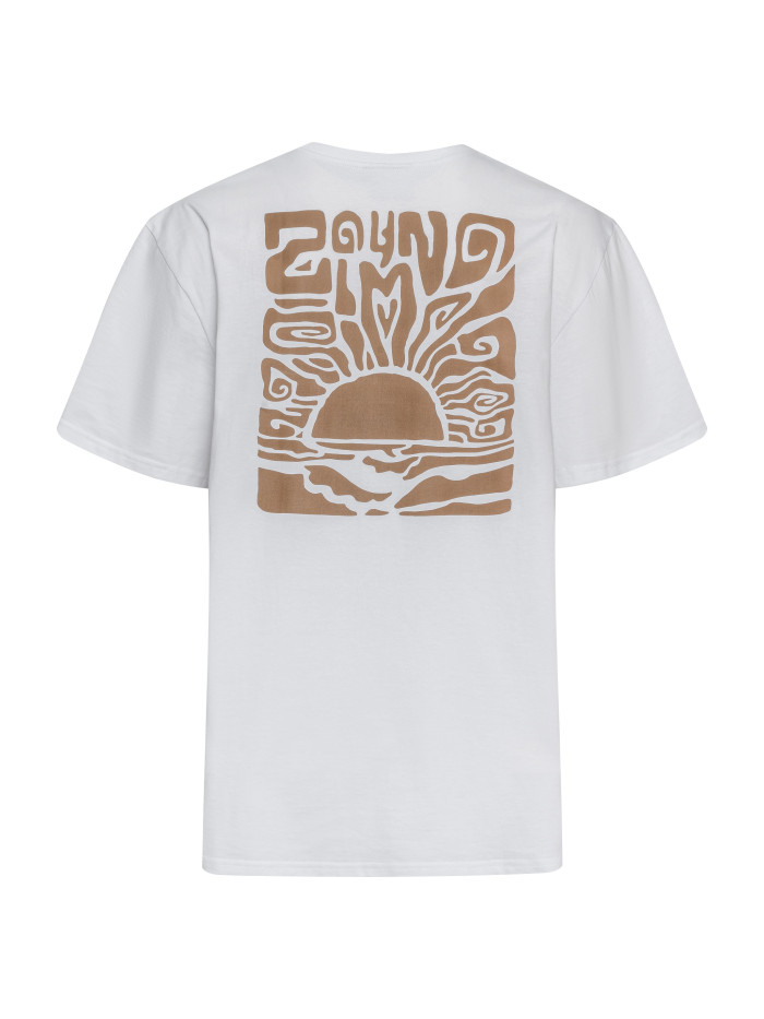 T-Shirt Unisex Pudełkowy Zachód Słońca Biały T-Shirt Unisex Pudełkowy Zachód Słońca Biały