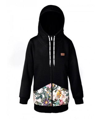 Bluza Rozpinana Czarna Polne Kwiaty Bluza Rozpinana Czarna Polne Kwiaty
