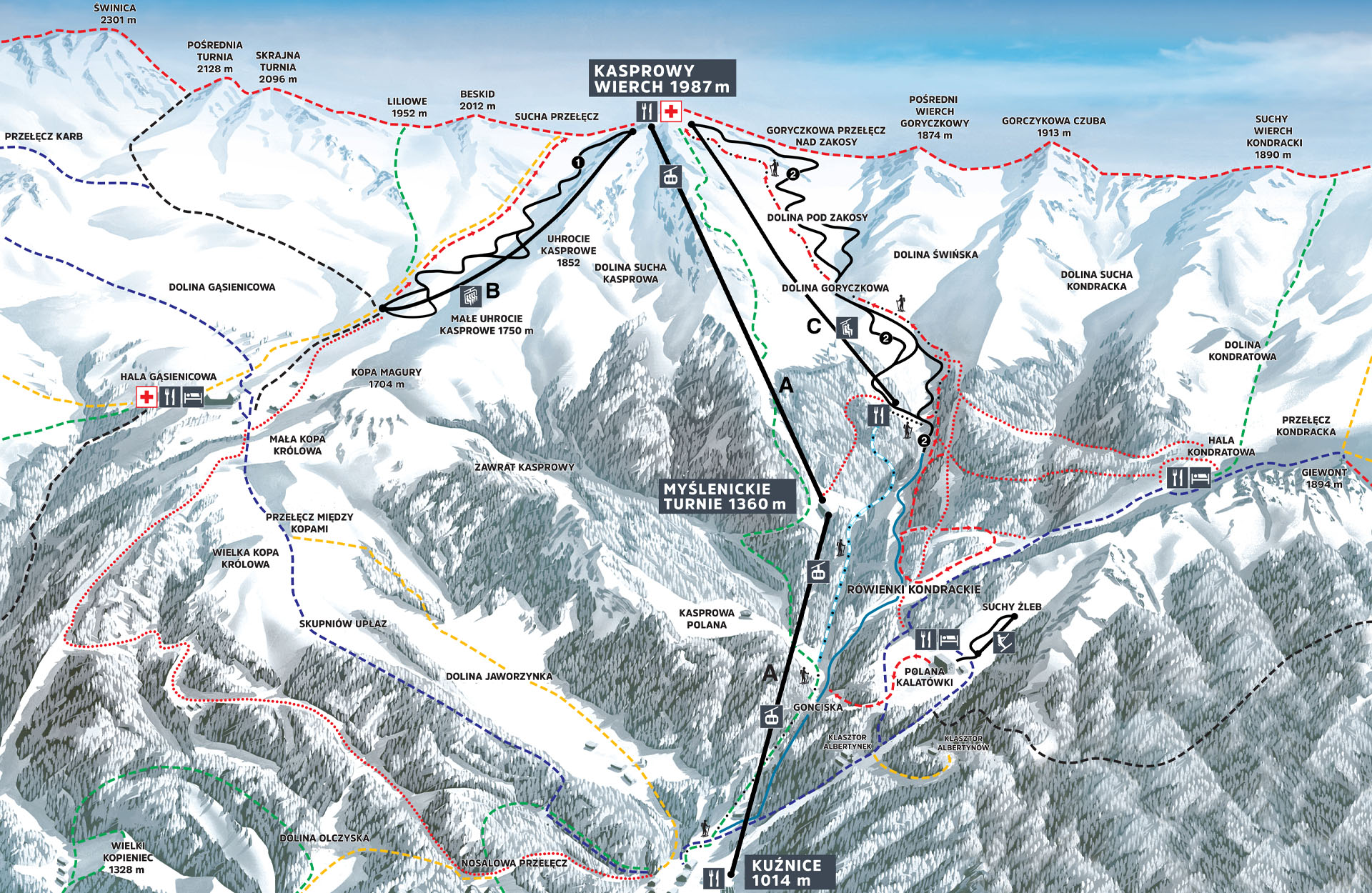 Mapa Kasprowy Wierch